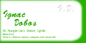ignac dobos business card